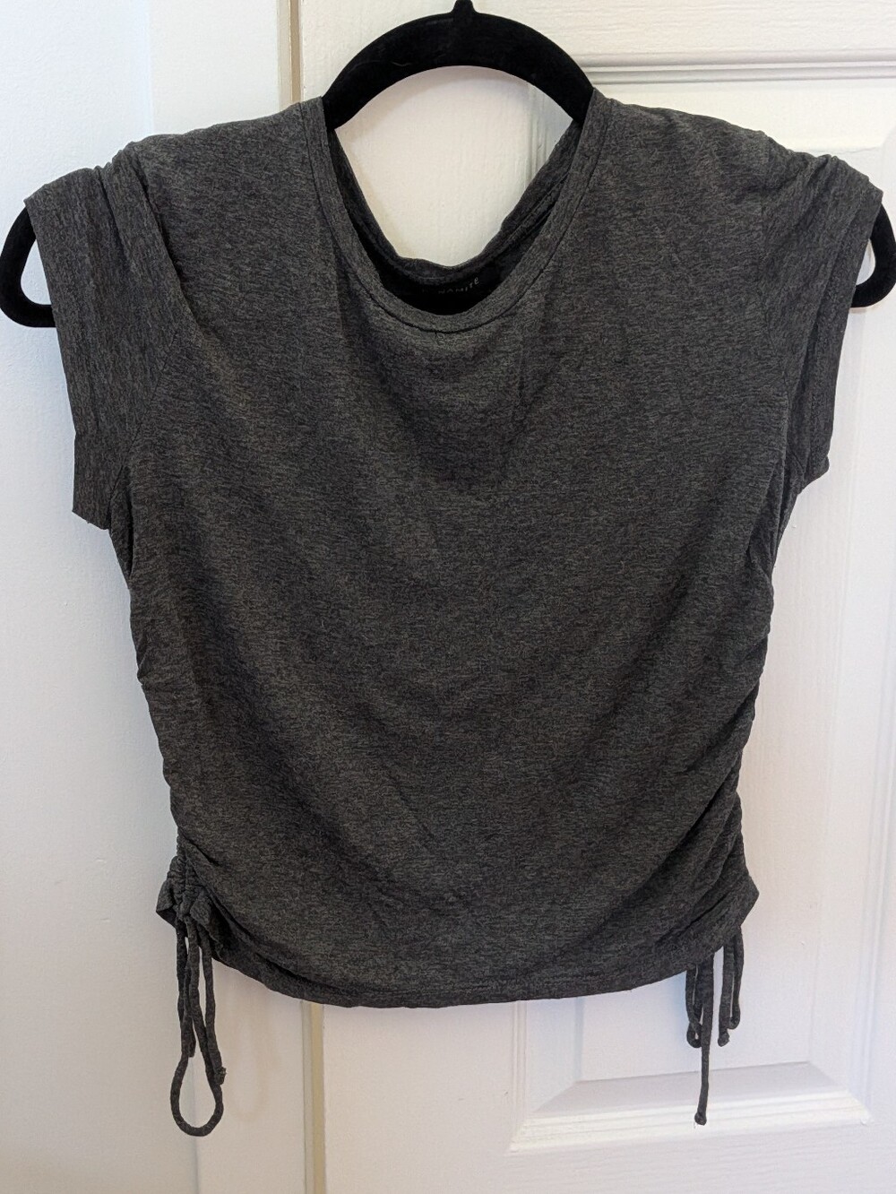 Dynamite Charcoal Side-Tie Short Sleeve Tee